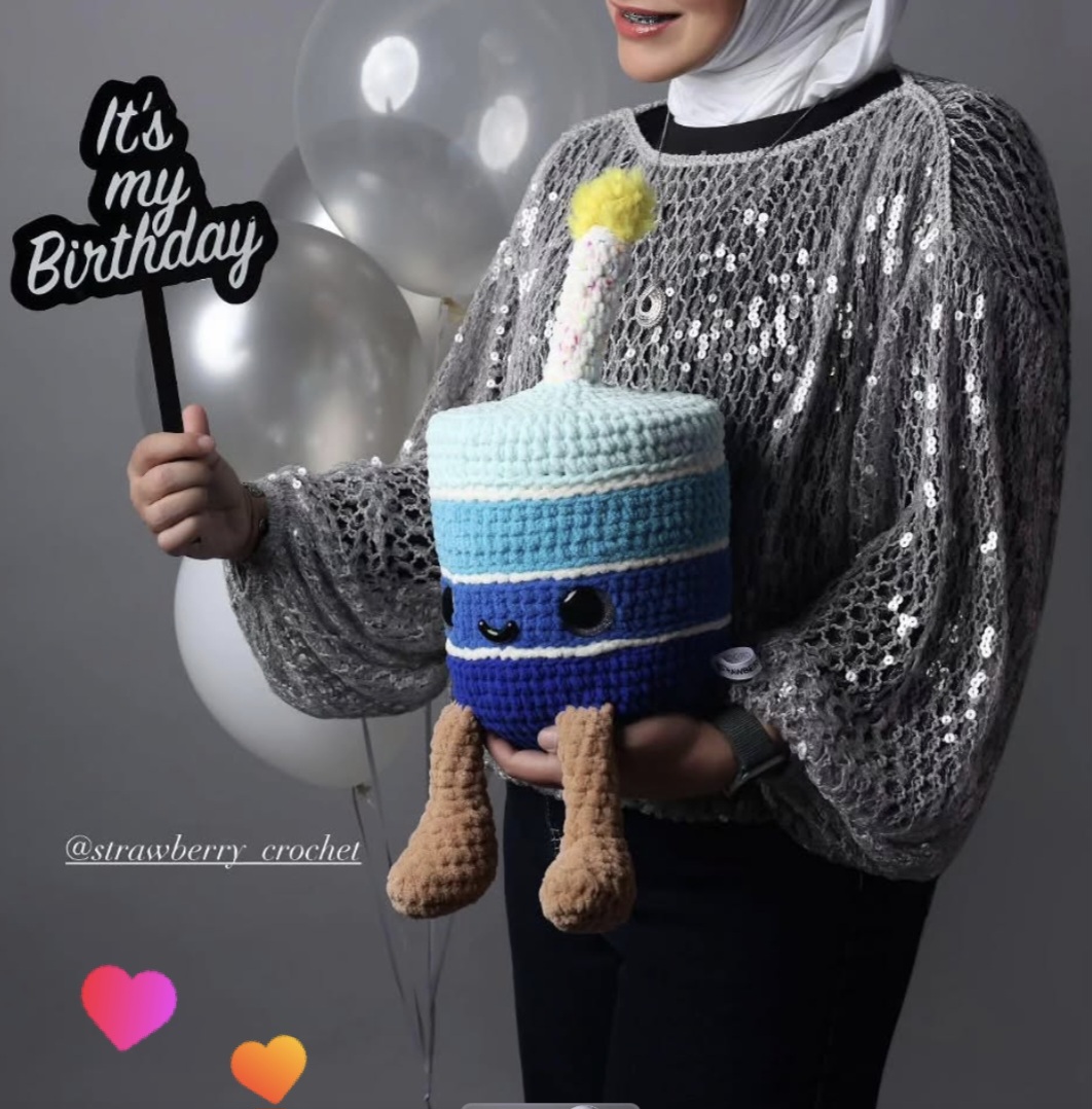 Cute crochet cake physical plushie 