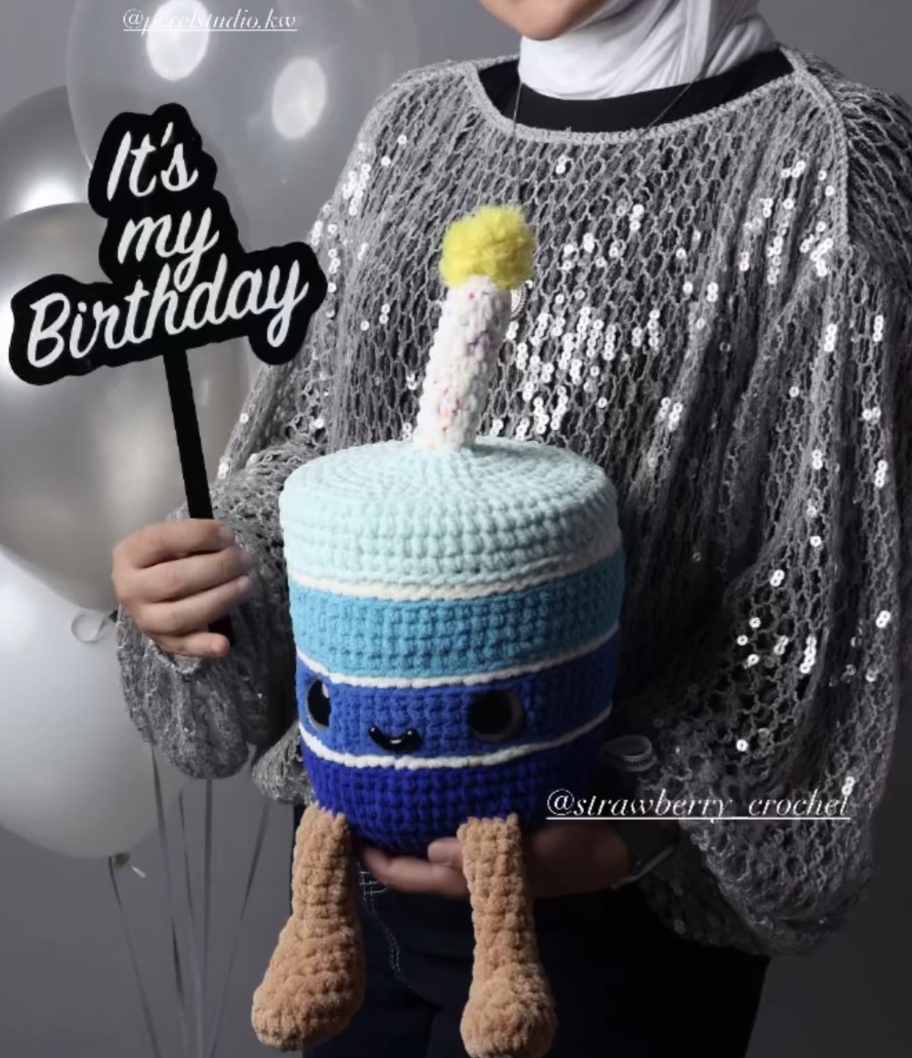 Cute crochet cake physical plushie 